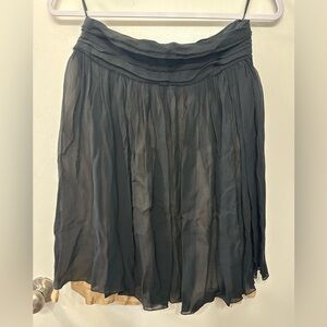 Black Silk Women's Skirt Double Layer